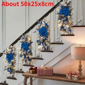 Christmas Decorations for Home Hanging Stairs Garland Wall Hanging (Color: Blue)