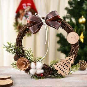 Christmas Decorations for Home Hanging Stairs Garland Wall Hanging (Color: Dark Khaki)